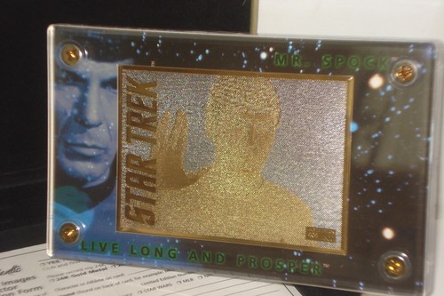Star Trek The Original Series Spock 24K Gold Metal PRODUCTION PROOF 404/500 - Picture 2 of 2