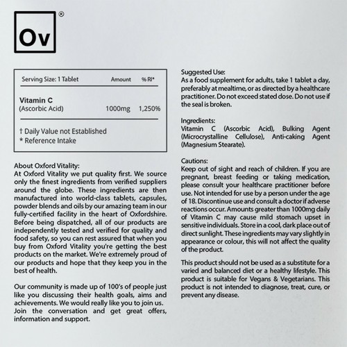 Vitamin C 1000mg Tabletten: Hochfeste Ascorbinsäure Energie Immungesundheit - Bild 5 von 5