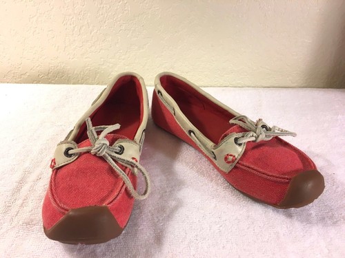 Keen mujer lona color salmón rojo talla 7 excelente !! - Imagen 2 de 12