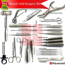 Complete Dental Oral Surgery Kit Tooth Extraction Elevators Weider Retractors CE