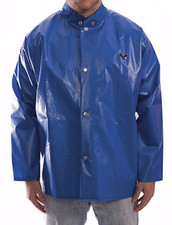 NEW! TINGLEY BLUE POLYURETHANE RAIN JACKET COAT, SNAP CLOSURE, J22201