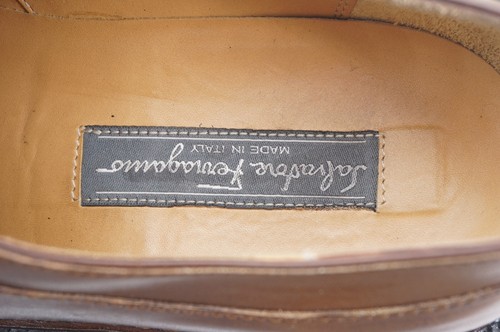 $ 1750 | SALVATORE FERRAGAMO 7 EE 8 ERHÖHTE SCHÜRZE GETEILTE ZEHE NORVEGESE COGNAC BRAUN - Bild 7 von 17