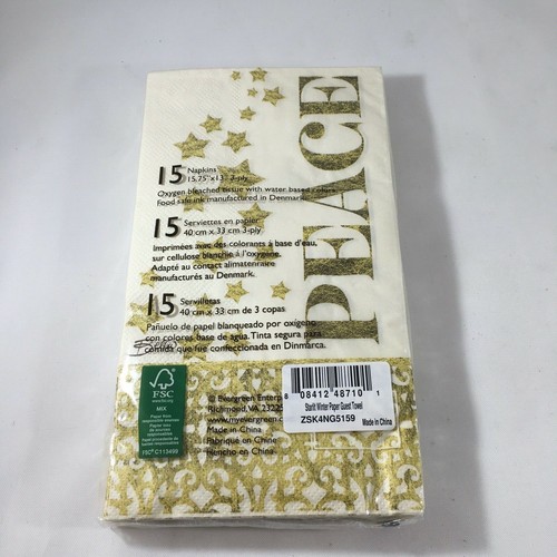 Cypress Home Starlit Winter Peace Guest Towels Buffet Napkins 15 Count - Picture 2 of 3