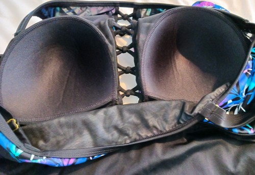 Badeanzüge für alle Übergröße 22 Badekleid Badeanzug Neu mit Etikett Schlankmacher Blumen Schwarz - Bild 8 von 17