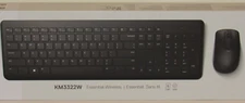 Dell Computer Wireless Keyboard & Mouse Set KM3322W 2.4 GHz Black USB Receiver
