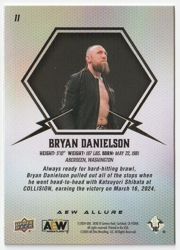 2024 Upper Deck Allure AEW #11 Bryan Danielson - 第 2/2 張圖片