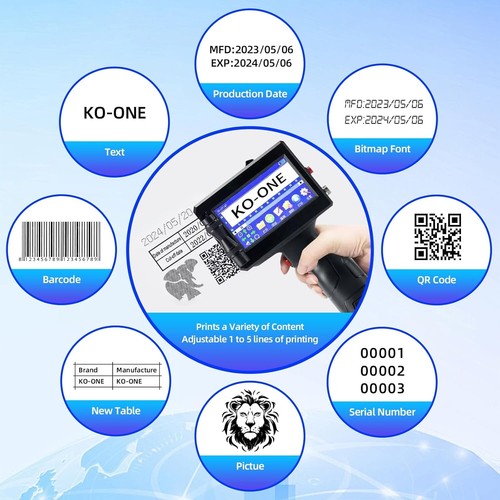 Handheld Inkjet Printer: Text, Date, QR Code, Barcode, Logo, Symbol, Table, ... - Picture 4 of 16