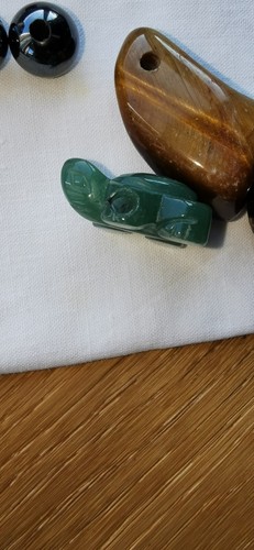 4 x Edelstein Anhänger Jade Schildkröte, Tigereisen Herz, Tigerauge, Hämatit Kug - Bild 12 von 14