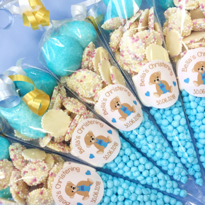 Batman Pre Filled Sweet Cones Personalised Blue sweet 1 to 55 all quantities
