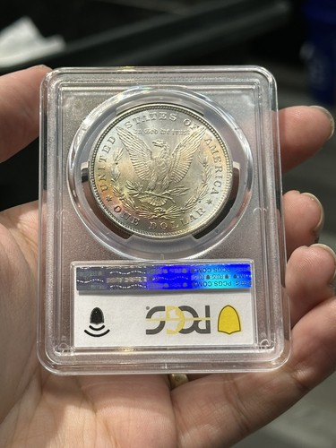 1878 8TF Tail Feathers Rainbow Toned Morgan Silver Dollar PCGS MS 61 - Picture 6 of 7