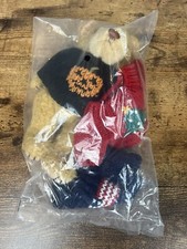 8  Jointed Stuffed Plush Teddy Bear Animal Toy With 3 Holiday Sweaters Decor