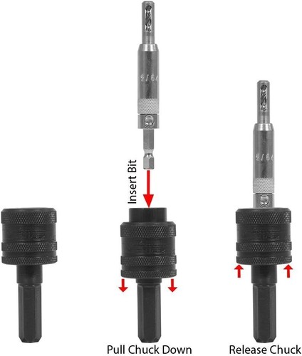 Snappy 1/4” Inch Quick Change Chuck Connector Drill Bit Adapter MADE IN USA - Picture 3 of 5