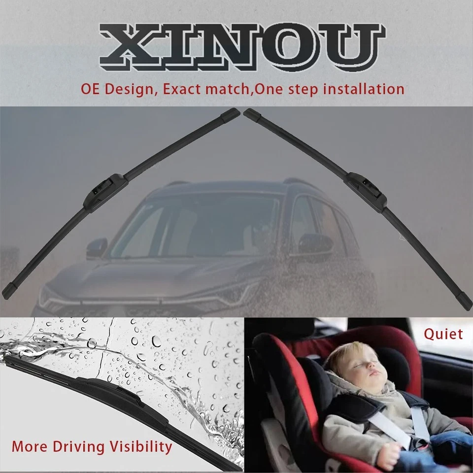XINOU Front Windshield Wiper Blades Set for GMC Sierra 3500 HD 2007-2013 - Image 3 of 4