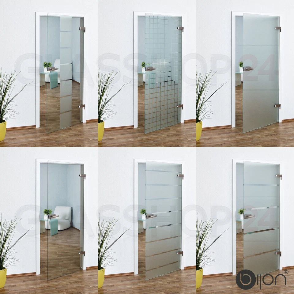 BIJON® Glastür Studio / Office in 58,4 - 70,9 - 83,4 oder 95,9 cm Glas Tür Zimmertür