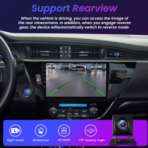 For Toyota Corolla 2014-16 Apple CarPlay GPS Android 13 Car Stereo Radio 4+64GB - Picture 11 of 17