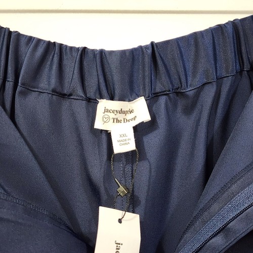 The Drop x Jacey Duprie Navy Satin Wide-Leg Pants NWT Women Plus Size XXL 2X - Picture 11 of 15
