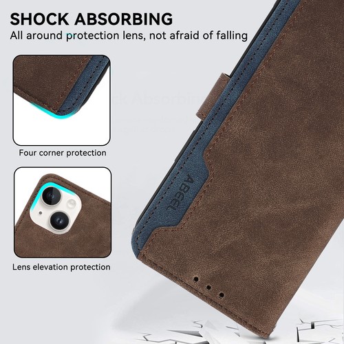For iPhone 15 14 13 12 Pro Max 15 Plus/+ Retro Folio Flip PU Leather Wallet Case - Picture 7 of 43