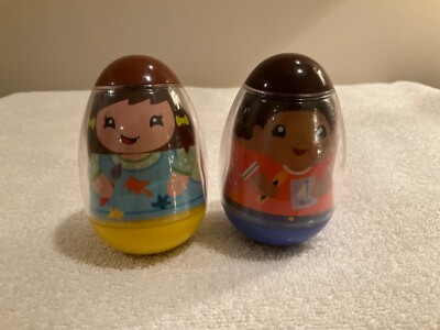 2 Weeble Wobble Toys - 2009 Egg Shaped Hasbro Playskool #33 and #34