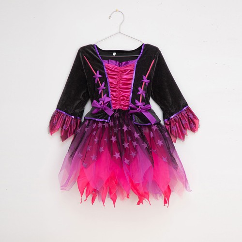 Kinder Mädchen Kleider Party Kleid mit Hut Zauberstab Set Bühne Kleider Spielen - Bild 12 von 29