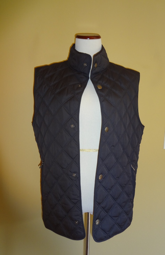 Gilet trapuntato donna vintage Brooks Brothers antracite diamante taglia M - Foto 7 di 9