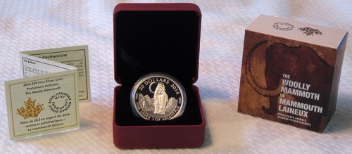 2014 Woolly Mammoth $20 Pure Silver Proof Coin - Prehistoric Animals-RCM, Canada - Picture 4 of 6