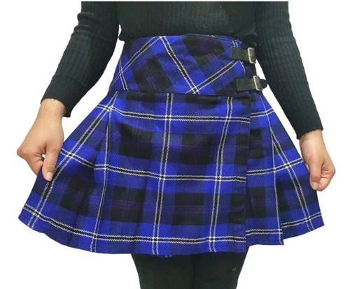Scottish Ladies Mini Pride Of Scotland Tartan Kilt/Women Skirt 16' long Kilt pin - Picture 8 of 23