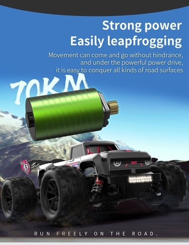 Coche Monster Truck 1:16 2.4G RC todoterreno 70 km/h coche de control remoto sin escobillas - Imagen 4 de 28