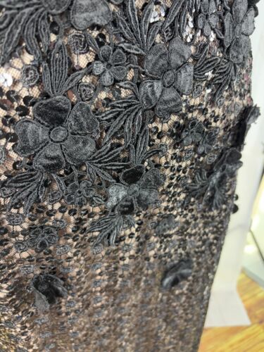 Liancarlo Couture schwarz nude Pailletten Guipure Spitze trägerlos Abendkleid Kleid - Bild 8 von 18