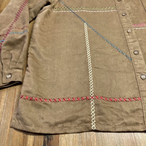 Camisa Blusa Chaqueta XL Koret Mujer Marrón Imitación Gamuza Abotonada Manga Larga - Imagen 3 de 15