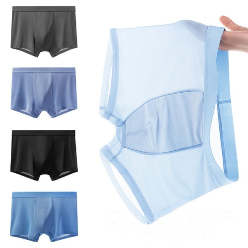 Herren Eis Seide nahtlos Boxershorts Etui Unterwäsche Shorts Hosen Unterhose - Bild 3 von 24