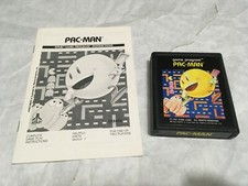 RARE 1987 Atari CORP Game PAC-MAN Cartridge Black & White Manual Nearly MINT VGC