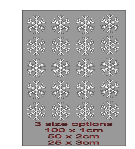 100 MINI SNOWFLAKES Christmas Vinyl Decal Sticker DIY Wine glass/Lighted Bottle - Picture 3 of 4