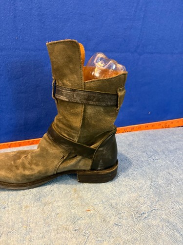 Florentini Baker Gray Suede Strap Ankle Moto Boots Women's size 37 - Picture 12 of 18