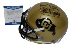 JOHN WOOTEN signed (COLORADO BUFFALOES) mini football helmet BECKETT BAS JOHN WOOTEN signed (COLORADO BUFFALOES) mini football helmet BECKETT BAS
