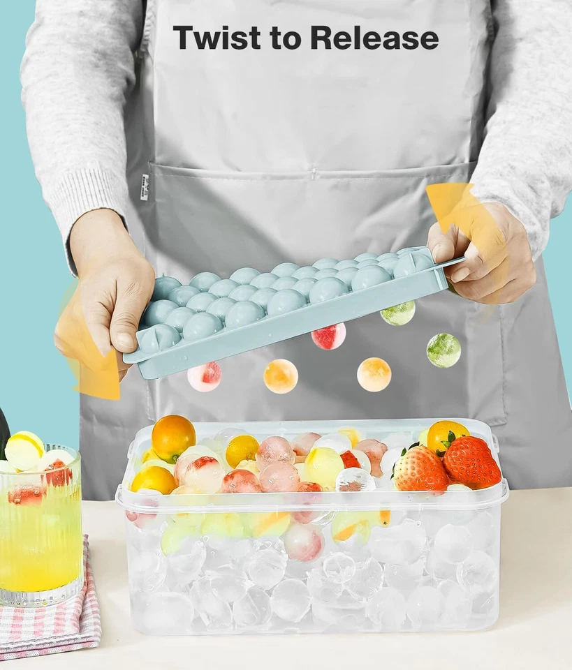 Hágalo usted mismo Cubo de Hielo Redondo Fabricante de Bolas Bandeja PP Silicona Esfera Molde Bar Whisky Cócteles Foto 2 de 4