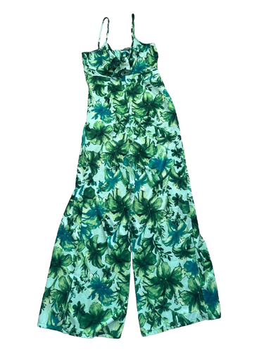 Mono para mujer Zara M verde tropical ligero bolsillos ropa de resort vacaciones - Imagen 2 de 10