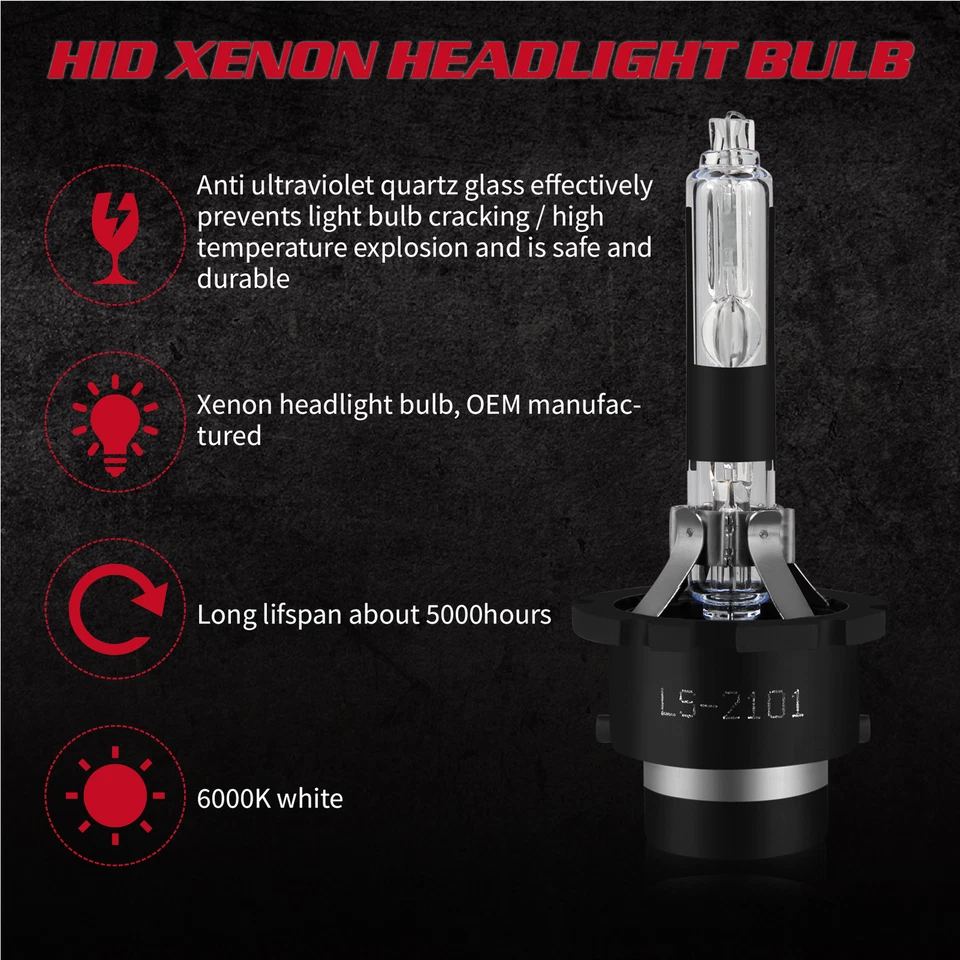 Para Acura TL 1999-2003 D2R HID Faro Xenón Repuesto 6000K Bombillas de haz bajo Foto 4 de 4