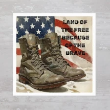 Land of The Free Because of the Brave Fabric Panel Craft Sewing Quilt Block A757