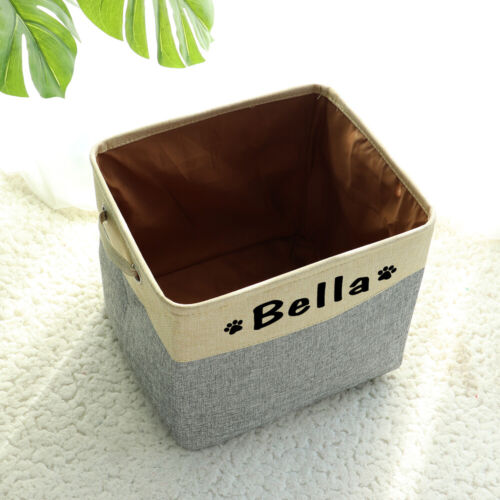 Personalised Dog Toy Storage Basket Custom Name Pet Organizer Bin Box Foldable - Picture 26 of 47
