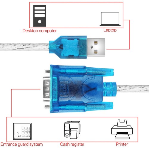 USB to Serial RS232 MALE 9 Pin DB9 COM Converter Adapter Cable Windows 7 8 10 - Picture 6 of 15