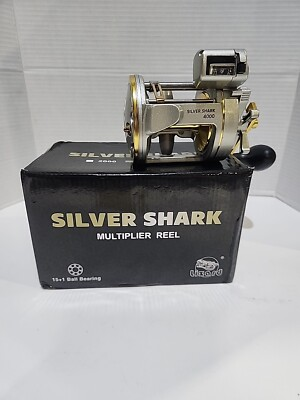 #ad Silver Shark 4000 Gear Ratio 3.8:1 Ball Bearing 151 Counting Reel $35.00