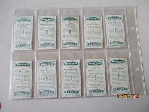 Ogdens Birds Eggs Cut Outs 1923 Full set of 50 Cards in plastic sleeves - Picture 9 of 11