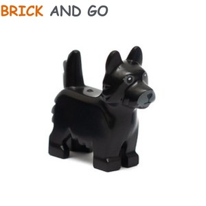 Puppy Pet Animal Minifigure City Town LEGO White Terrier Dog w// Black Eyes