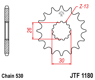 JT Gummi gepolstertes Kettenrad vorne JTF1180.18RB Triumph 955 Tiger 01-06 - Bild 2 von 3