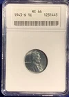 1943-S Lincoln Cent ANACS MS 66. Lustrous, Brilliant GEM!