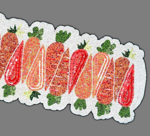 Easter Beads Table Runner Carrots Design Table Topper Easter Tableware 13X36Inch - Picture 9 of 11