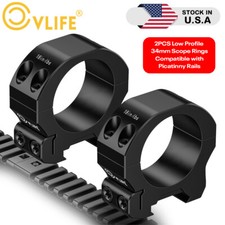 34mm Low Profile Scope Rings Scope Mount for Picatinny Rails Heavy Duty-2 Pieces