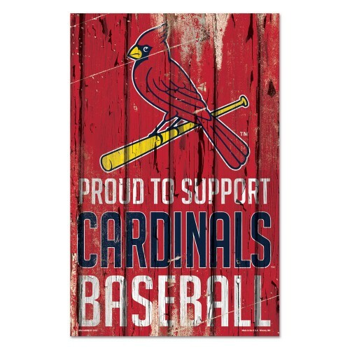 Cardenales de San Luis ~ Letrero de Madera Oficial MLB 11x17 Orgulloso de Apoyar ~ ¡Nuevo! - Imagen 1 de 1