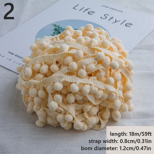 18M Pom Pom Bobble Cushion Curtain Tassel Trimming Sewing Craft Material DIY - Picture 14 of 32