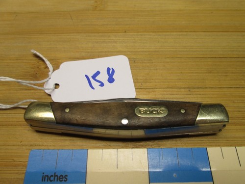 #158 Burl Wood 2014 Buck 373 Trio Stockman Knife - Picture 8 of 10